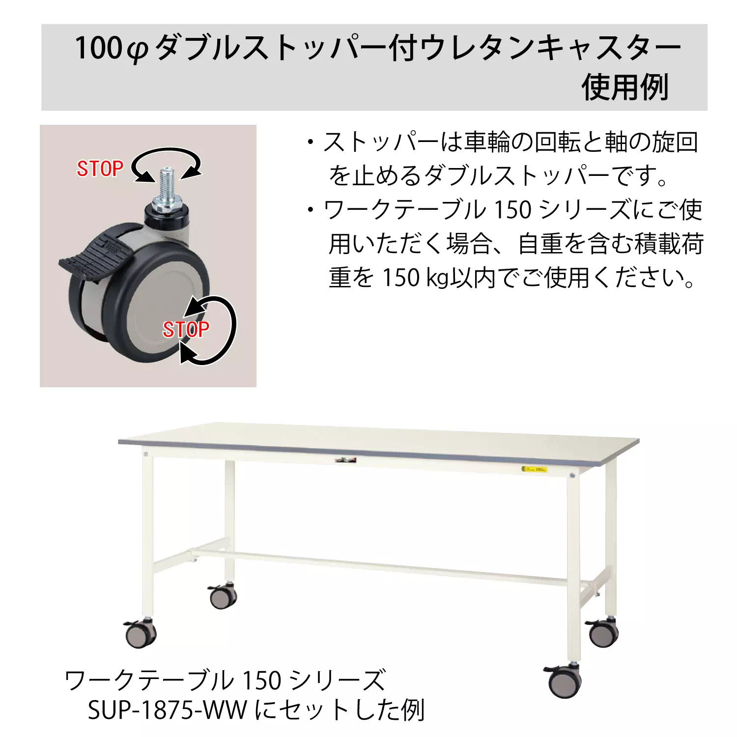 【オプション】ワークテーブル用キャスターセット